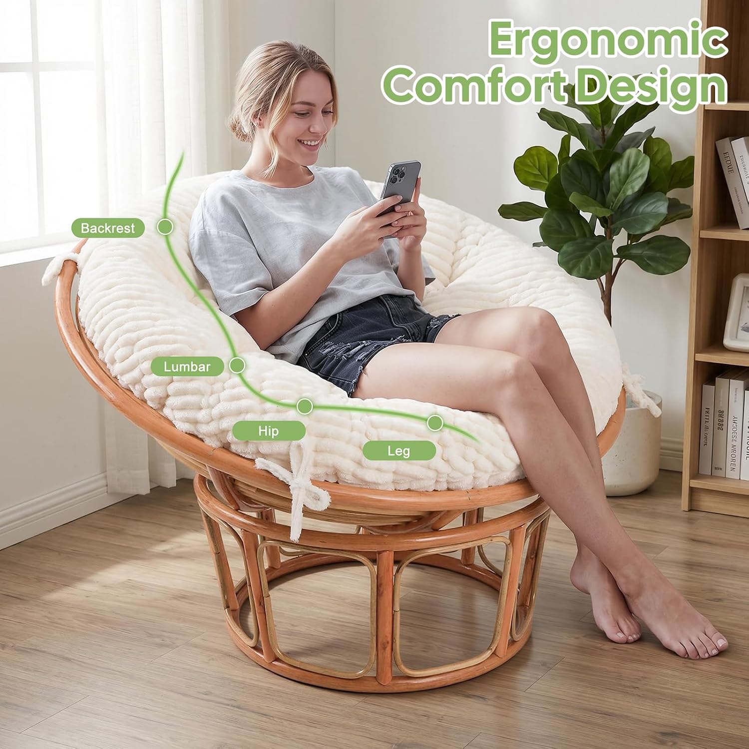 Papasan Chair Cushion, Circle Papasan Cushion (Cushion Only)
