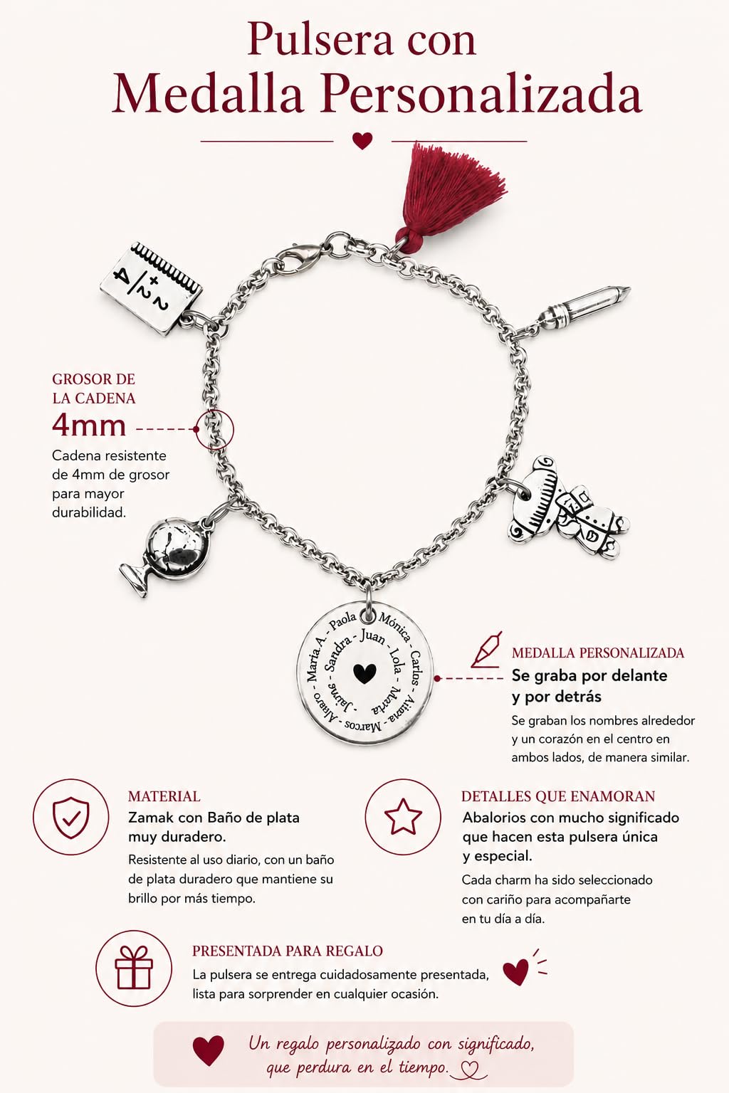 Always Regalo para profesora Pulsera Profe Personalizada