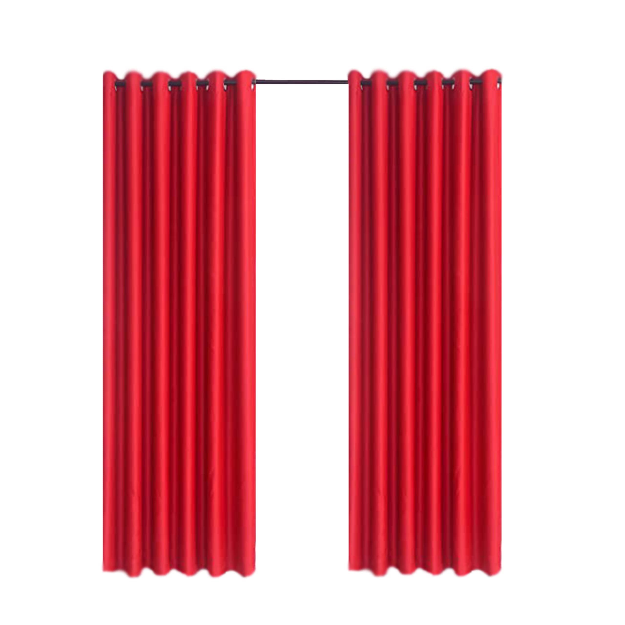CHARKHAH Thermal Insulated Window Semi Blackout Curtains for Bedroom Living Room Ultra Soft Energy Saving Fabric with Eyelets Ring top and Pair of Curtain (Red, 46" Wide x 90" Drop)