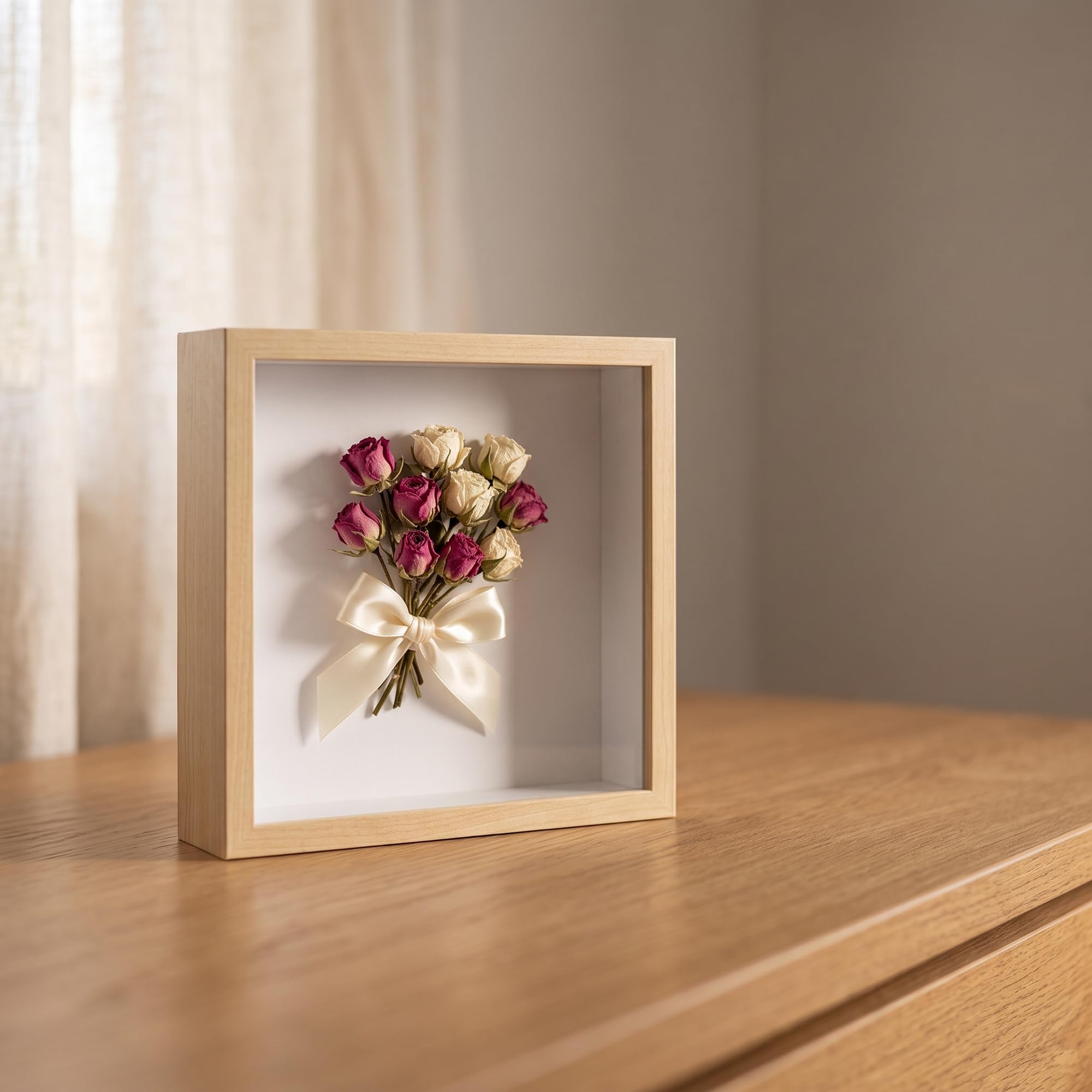 Confezione da 3 cornici 3D, 20 x 20 cm, in legno, quadrate, per artigianato, anniversari, matrimoni, lauree