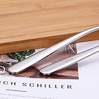 Vista 6 de Cucharón de sopa de acero inoxidable SUS304 de 2 onzas para servir, cucharón de salsa de 9.5 pulgadas (plateado) (juego de 2)