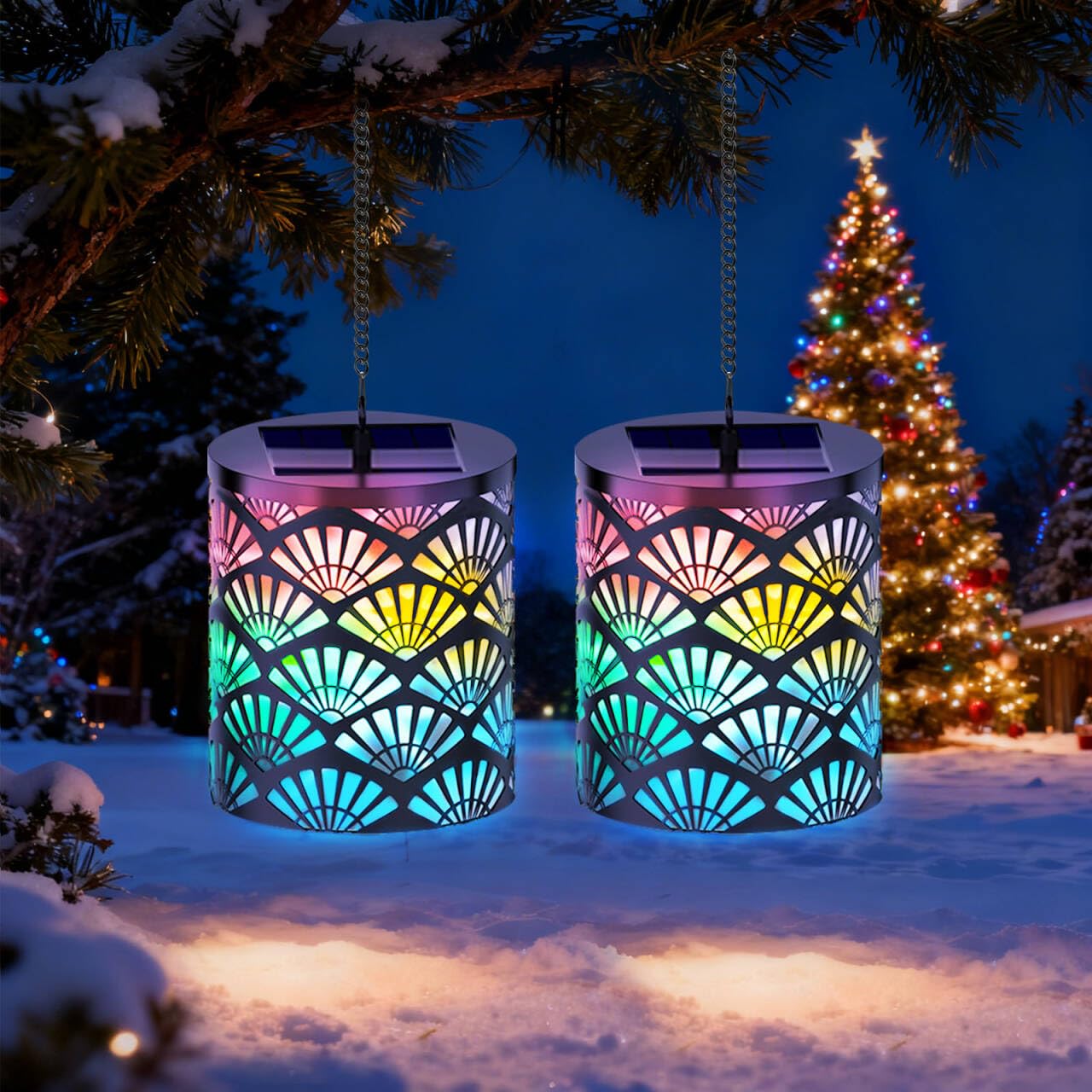 Lumière Extérieur pour Noël - Décoration Étoilée pour Jardin et Terrasse Festive