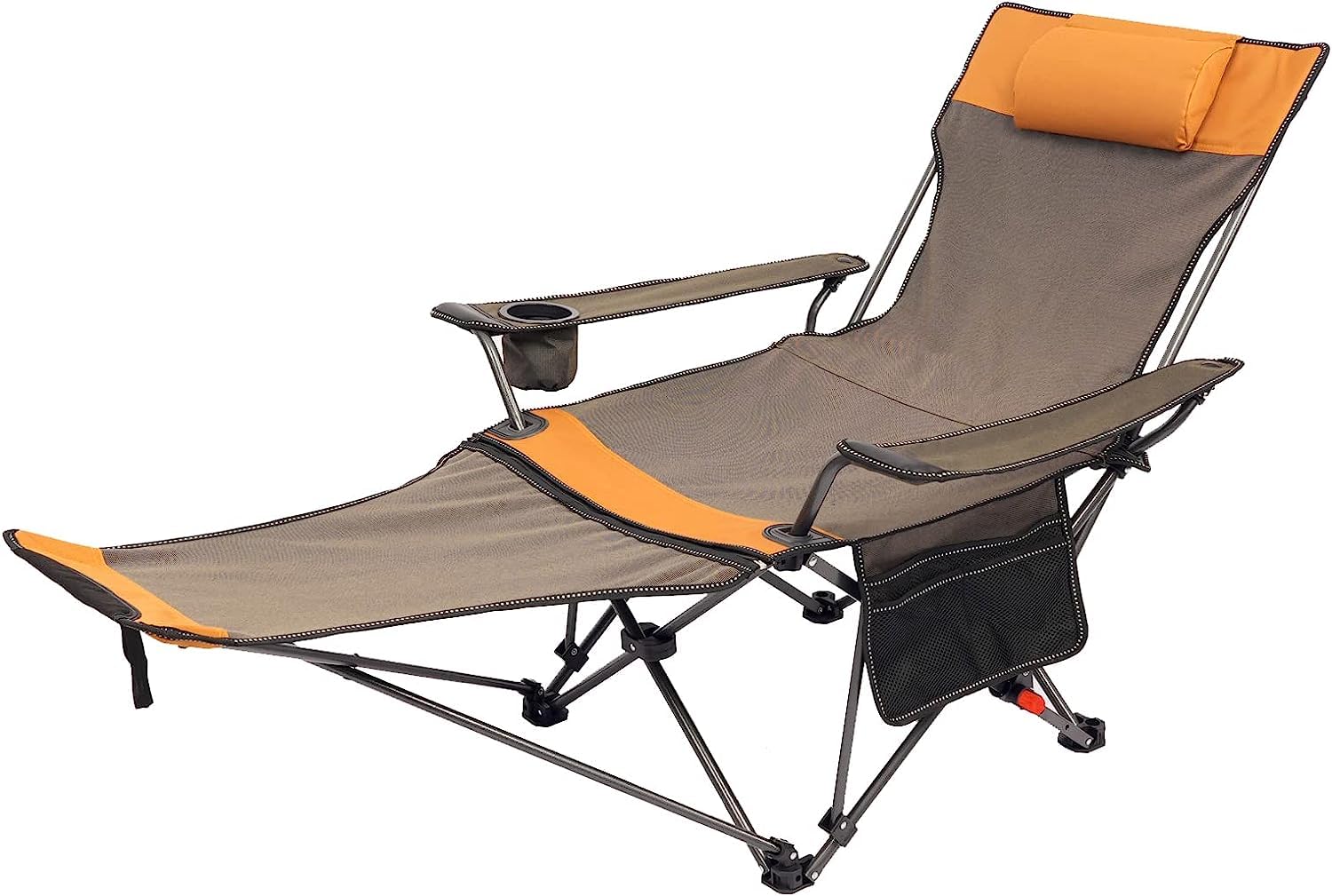 AUTOYSUR Folding Chaise Lounge Chair Outdoor Patio Pool Beach Lawn Recliner Reclining Zero Gravity Lounge Chair, Beach Sunbath Chair (Orange-2)