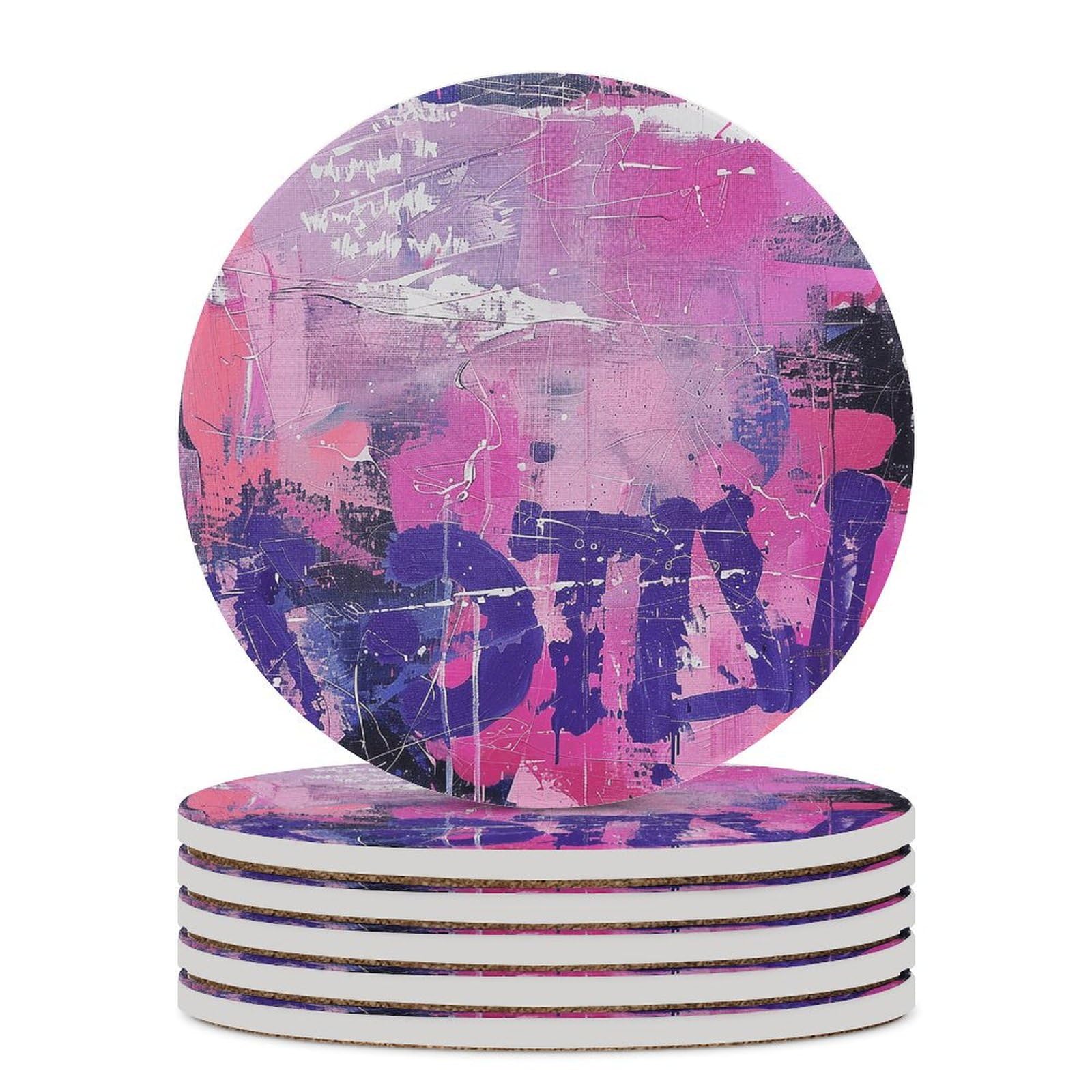 Dessous de verre anti rayure et tache pour table basse lot de 6 céramique et liège