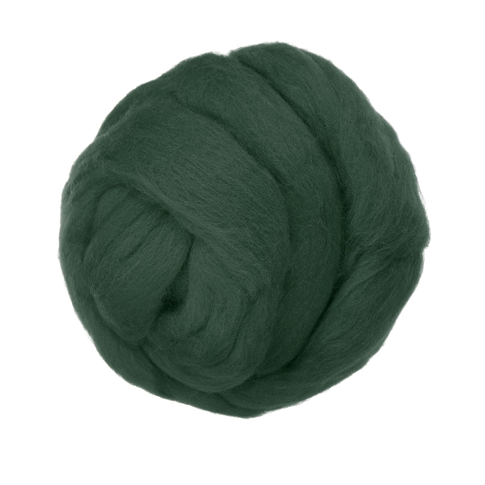 PATIKIL Wool Roving Yarn, 250G/8.8OZ Soft Felting Wool Pure Chunky Roving Yarn Bulk for Needle Felting Knitting Blanket Spinning Weaving DIY Craft, Dark Green