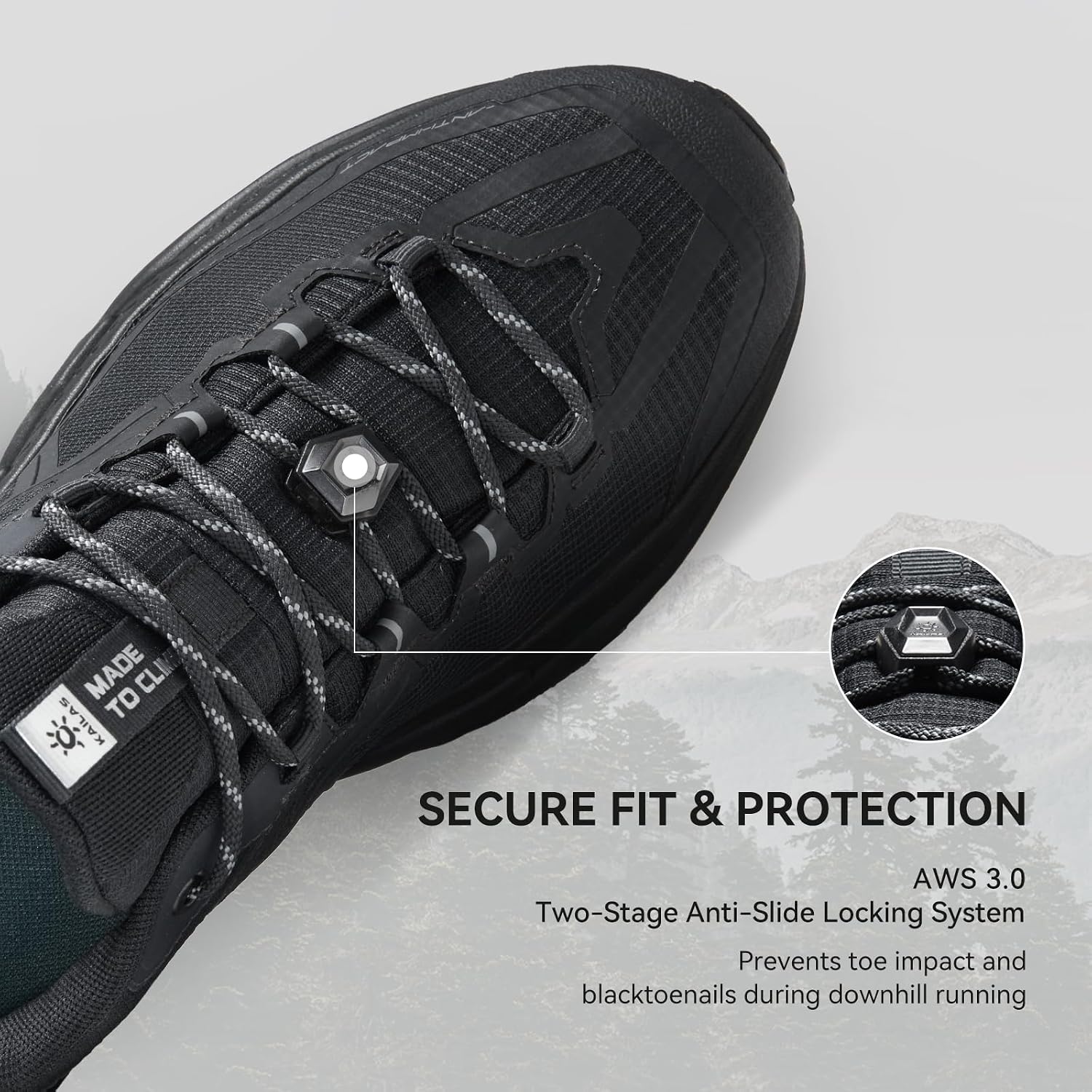 KAILAS Men's Mountain Wander-2 GTX Waterproof Hiking Shoes Anti-Slip Cushioned Outdoor Mountaineering Shoe