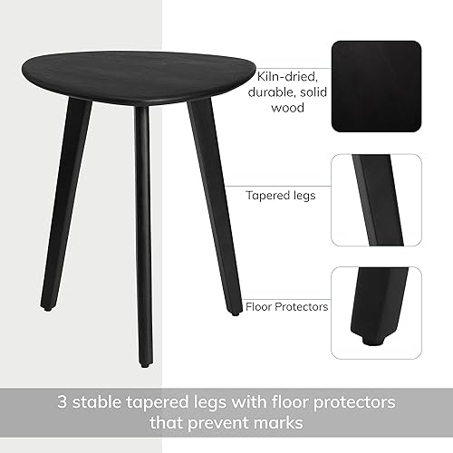 Miniatura 14 de MH London Mesa auxiliar Tri Pin I Madera de mango natural hecha a mano, naturalmente resistente a la humedad, libre de mantenimiento I 16 x 16 x 18