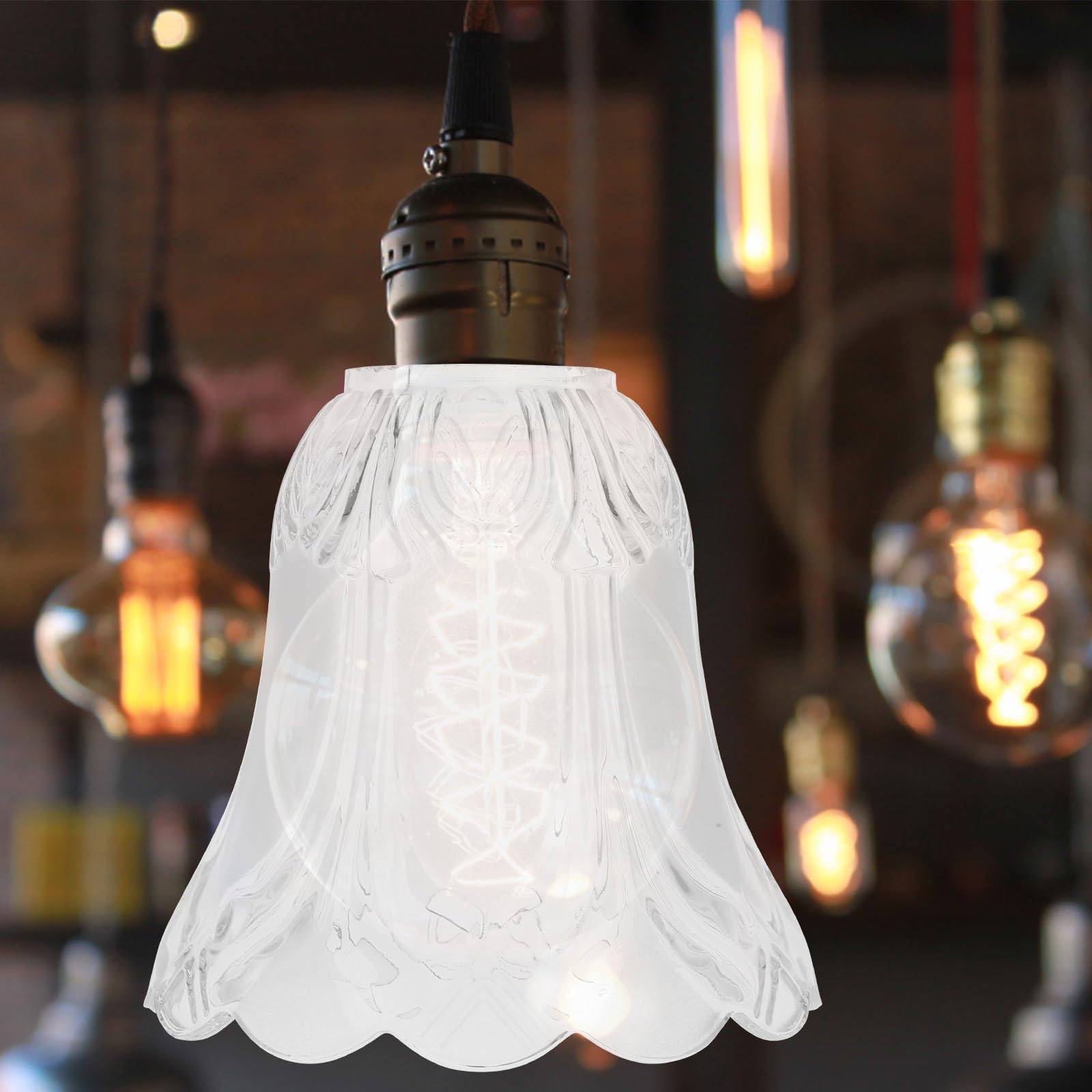 Paralume in Vetro Smerigliato Piccolo per Lampada da Soffitto E27, Copertura di Ricambio Resistente e Leggera, Adatto a Lampade a Sospensione e Applique per Arredi Moderni