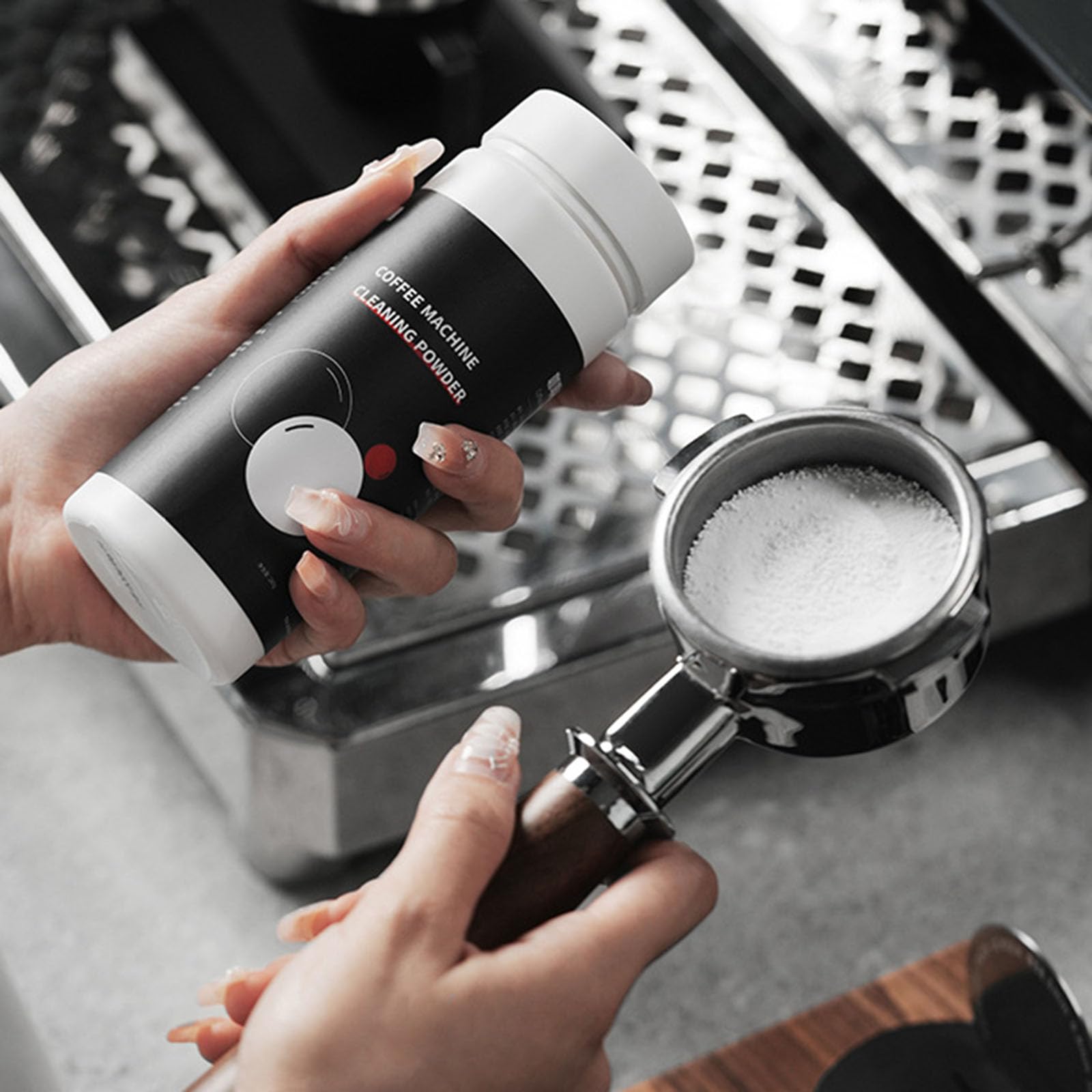Générique Outil d ' Entretien de la Machine, Machine à Expresso Professionnelle, Bol de Poudre de Nettoyage et Brosse pour la Cuisine, Outil de Nettoyage, Fournitures de Nettoyage pour café