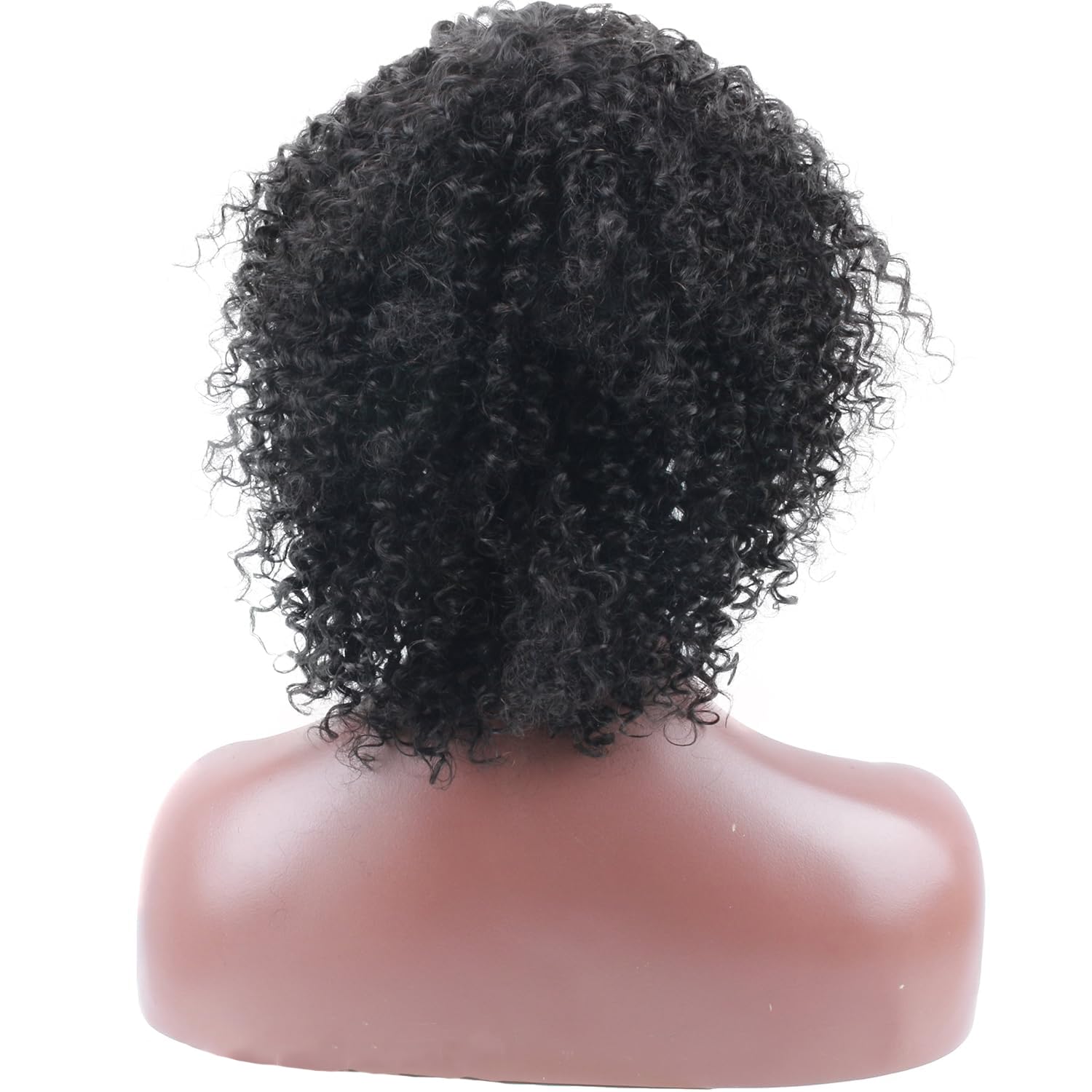 250% High Density Brazilian Kinky Curly Hair Short Wig 100% Remy Human Hair wigs Kinky Curly None Lace Wig with Bangs for Black Women