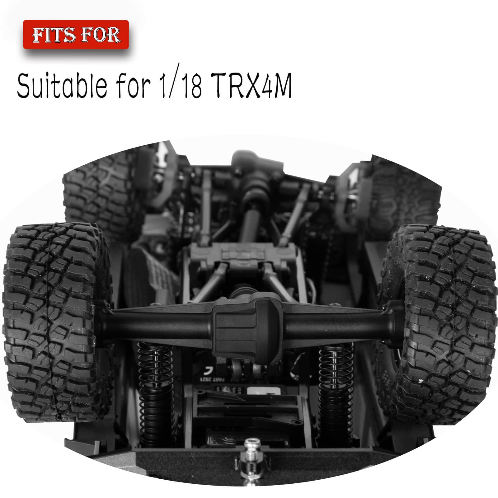 hopsupRC RC Upgrades Part for 1/18 TRX4M,Plastic Front Rear Axle,Plastic Axle Hops Up,2PCS,Black