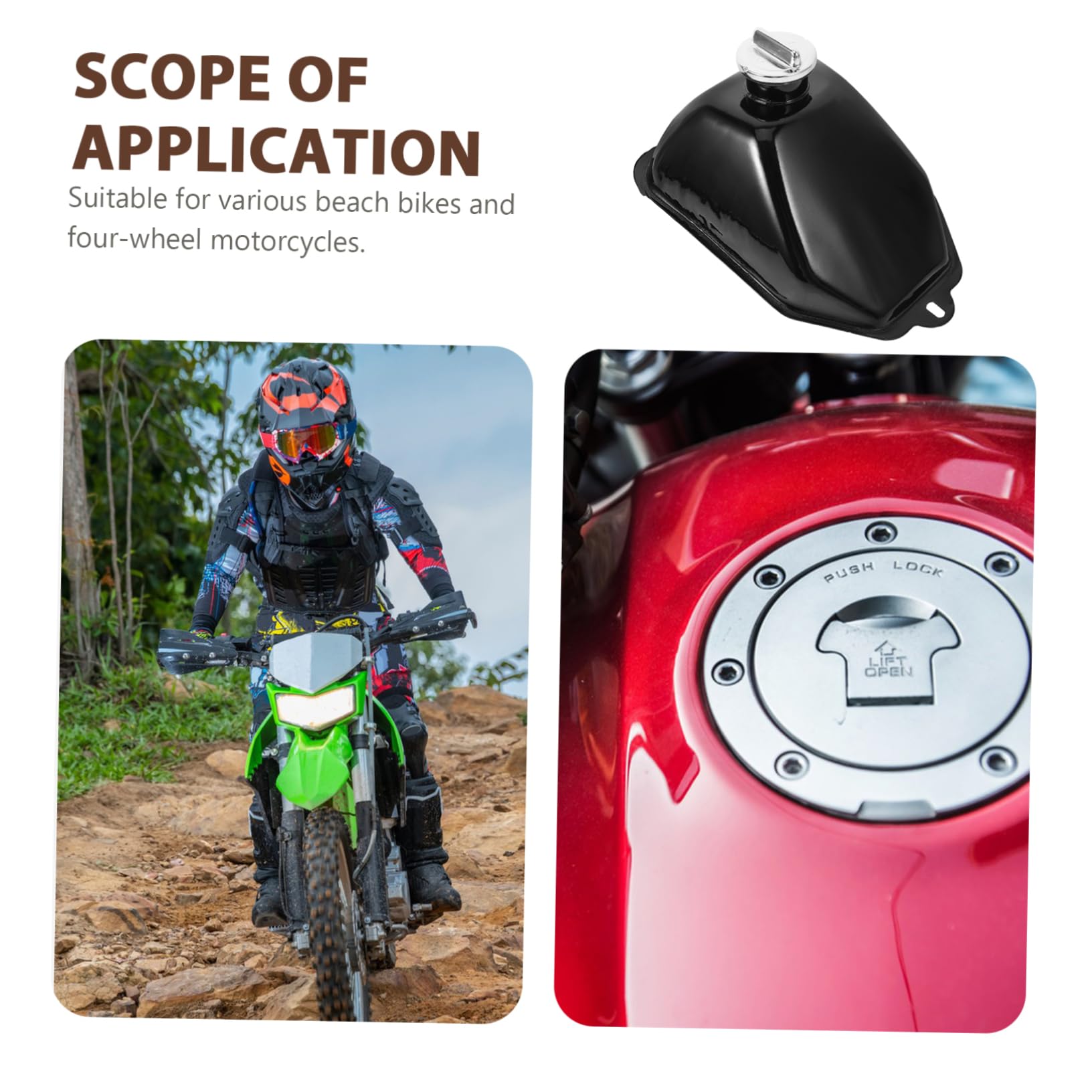 Tanque de Gas Depósito de Combustible de Hierro Resistente y Fácil de Instalar para Atv y Motocicletas de Cuatro Ruedas Adecuado para Uso en Exteriores