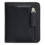 Small Wallet for Women&comma; Slim Bifold Credit Card Holder&comma; Compact RFID Blocking Cash Wallet&comma; Billfolds Thin Leather Zipper Pocket&comma; Mini Wallet Gift for Ladies Teen Girls Travel with ID Window