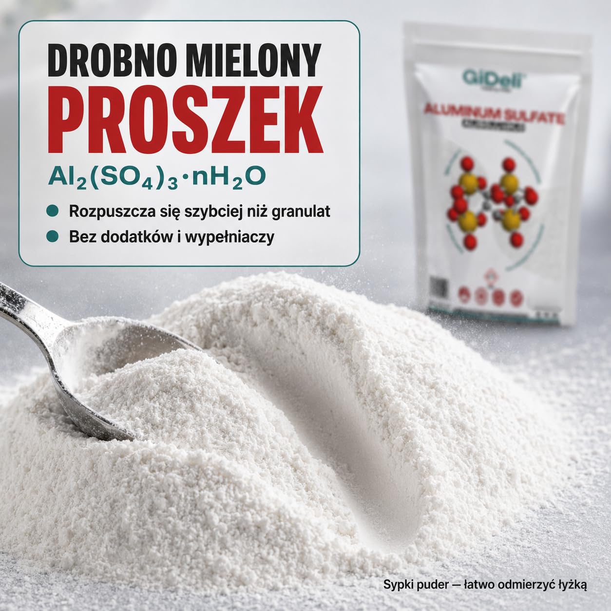 GiDeli Siarczan glinu 5 kg proszek 100% czysty – flokulant do uzdatniania wody i oczyszczania basenu – delikatny środek do zakwaszenia gleby do niebieskich hortensji – sól izolacyjna i środek do
