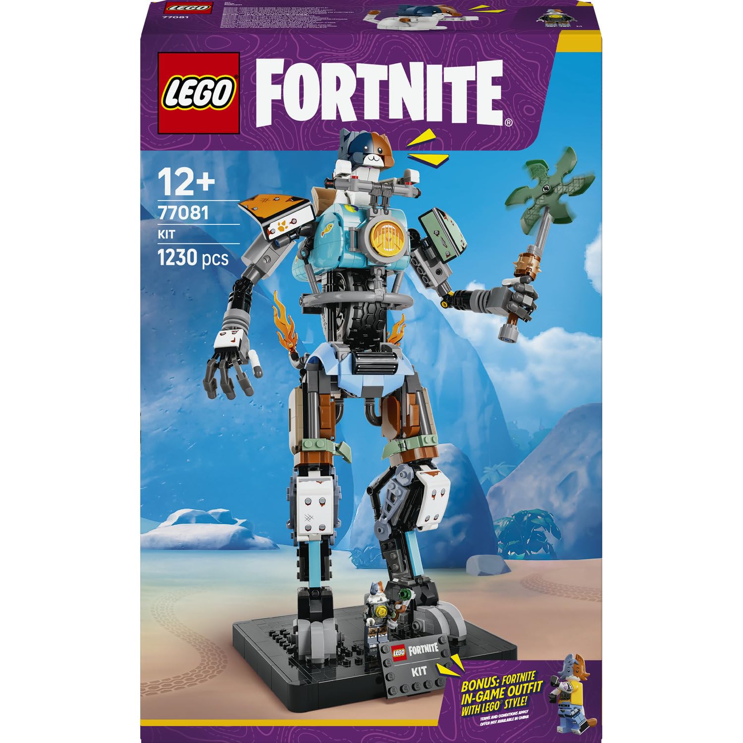 LEGO Fortnite KIT 77081 | Toys for 12+ Year Old Boys, Interactive Figure, Power Claw Pickaxe & Spinning Wheel, Room Decor, Gaming Gift, 1230 Pieces