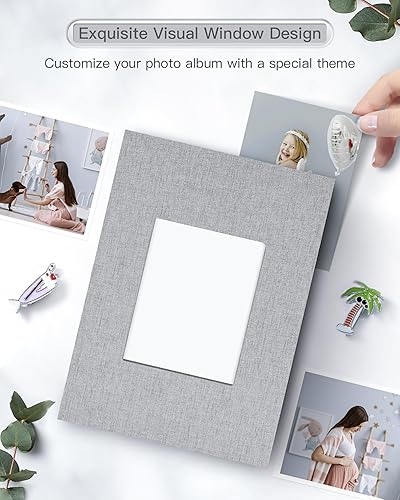 Miniatura 3 de popotop Álbum de fotos de 4 x 6 100 fotos libros con 100 bolsillos verticales, álbumes de cubierta de lino para familia, boda, aniversario, fotos