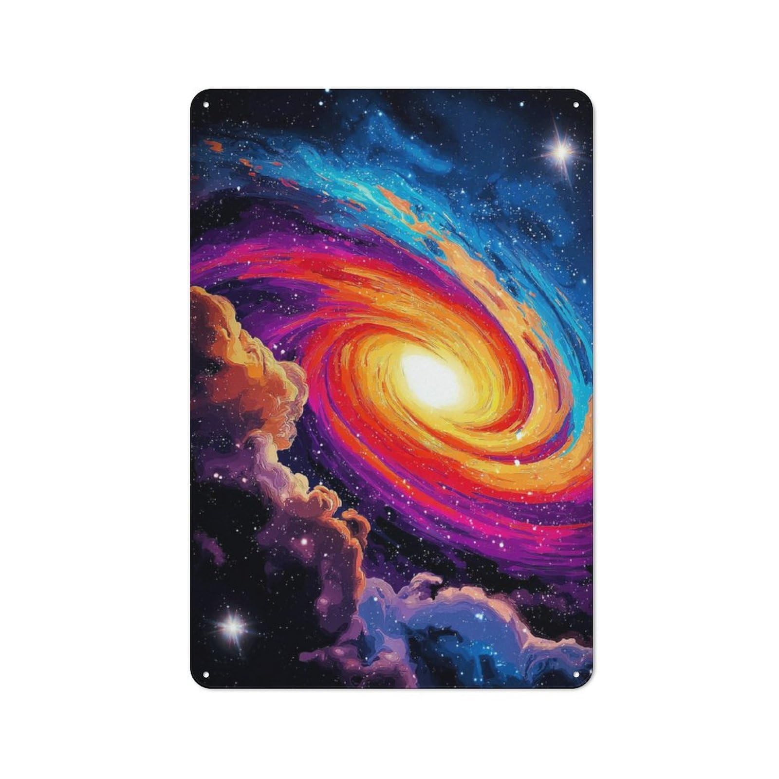 Junmoney Whirling Galaxy In Cosmic Colors Rustic Tin Sign 30X20cm, Vintage Porch Wall Decor For Conservatory, Home Bar Or Utility Room