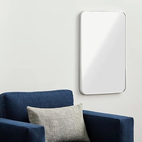 Miniatura 4 de Espejo de pared rectangular de baño plateado de 22 x 30