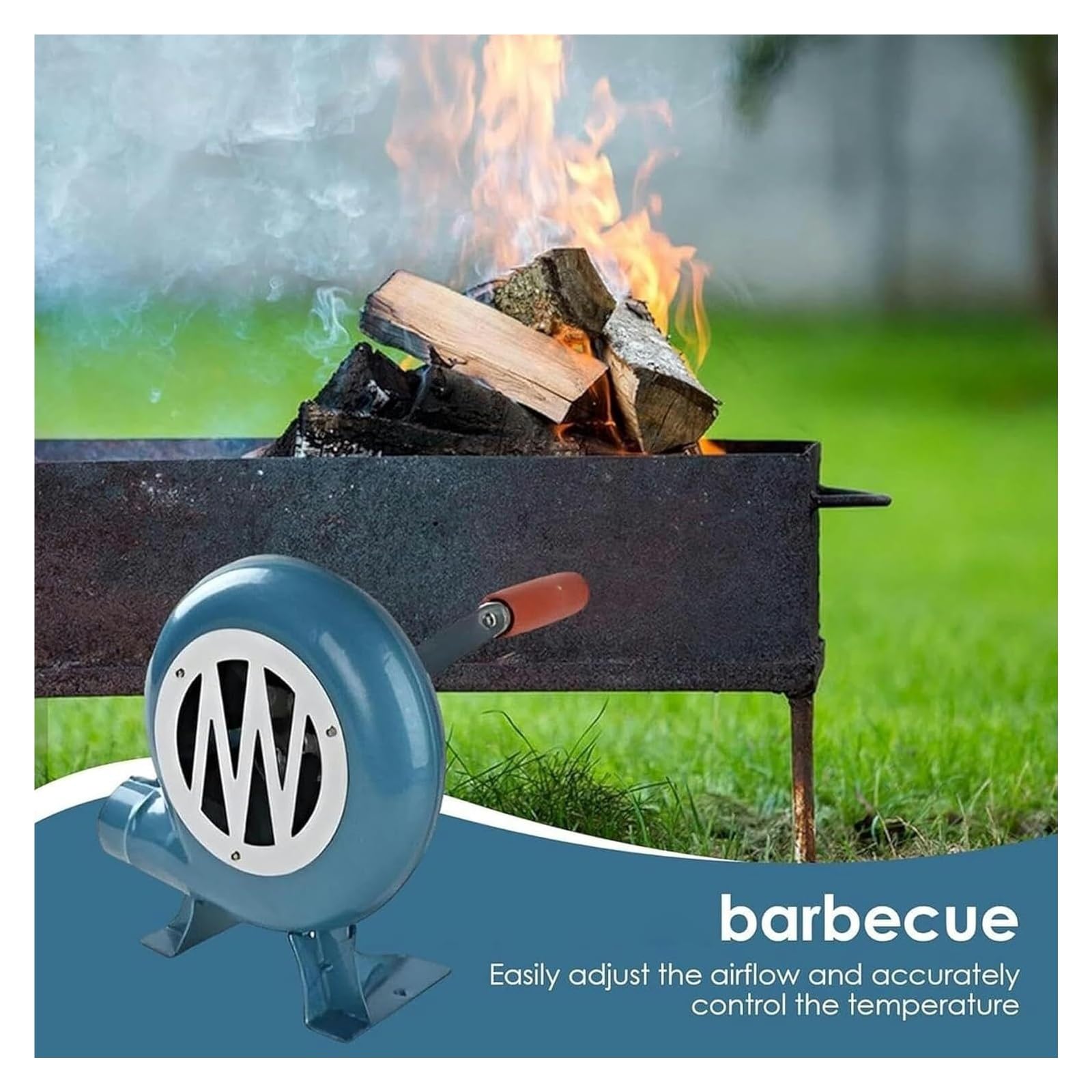 Handkurbelgebläse für Schmiede Schmiede & Holzkohlegrill, Feuerstarter Werkzeug für Camping & Kochzubehör