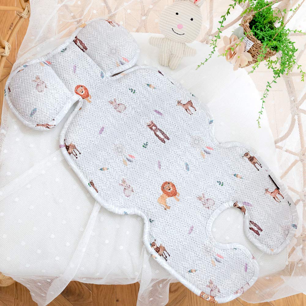 BabyMoor Baby Hygiene Air Cool Seat Premium Stroller Bouncer Car Seat Liner 3D Air Mesh Pad Cushion Savanna Savanna