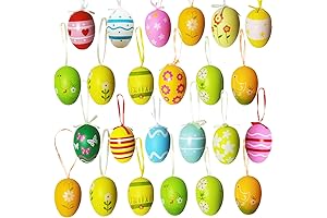 24 Pcs Easter Hanging Plastic Eggs, Easter Decorations