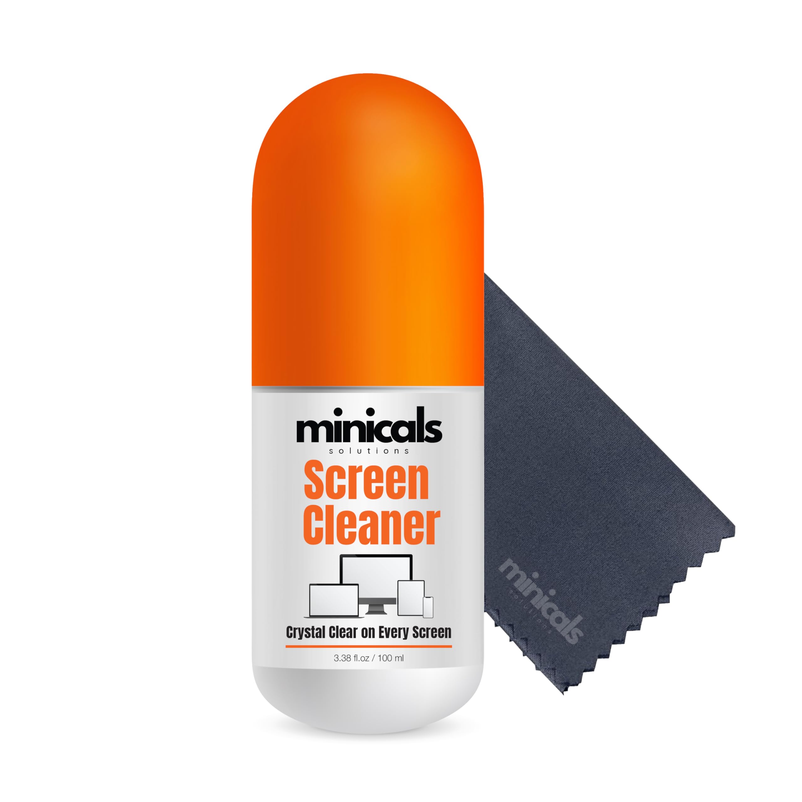 Screen Cleaner Spray with Microfiber Cloth, Laptop Cleaner, TV Screen Cleaner, Electronic & Lens Cleaner Spray, Versatile for Phones, Cameras, Computers, 3.38 fl oz (3.4 fl oz (1 Pack - S-Pro))