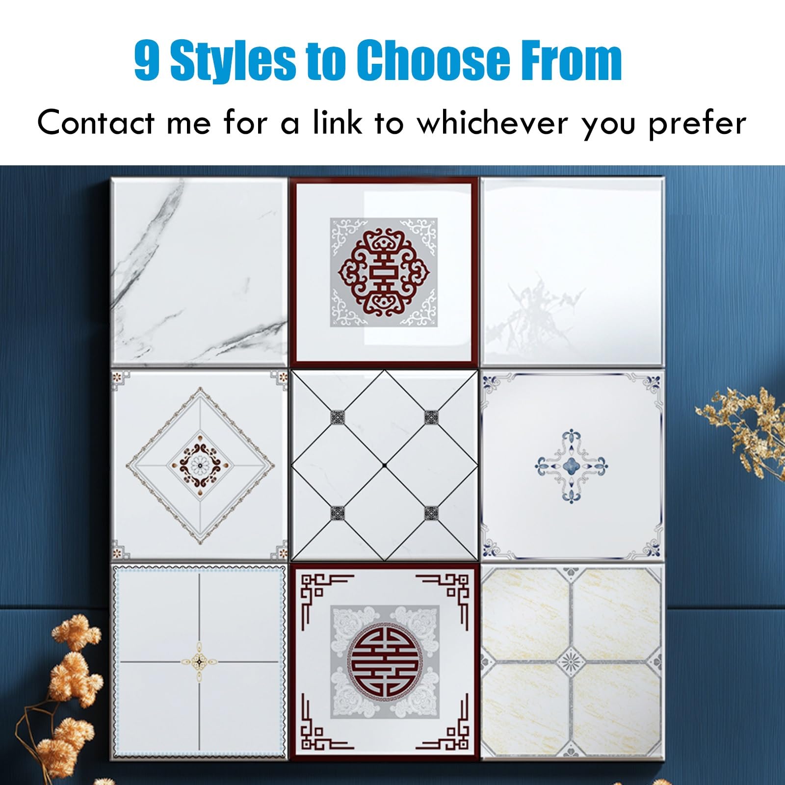 Ceiling tiles, suspended ceiling tiles Ceiling til Samoprzylepne płytki ścienne i sufitowe z PVC 30x30 cm, wzór smoka Prosperity, różne rozmiary(10 pcs)