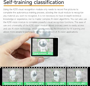 Yahboom K210 Vision Sensor Module for UNO RaspberryPi AI Smart Camera Open-Source Code,Face|QR|Object| Color| Road Sign Recognition, Feature Detection,Line Tracking