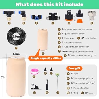 8pcs Olla Watering System 30oz Plant Self Watering Garden Watering System 3.5x3.5x7in Irrigation System Olla Watering System Automatic Plant Watering Devices for Garden