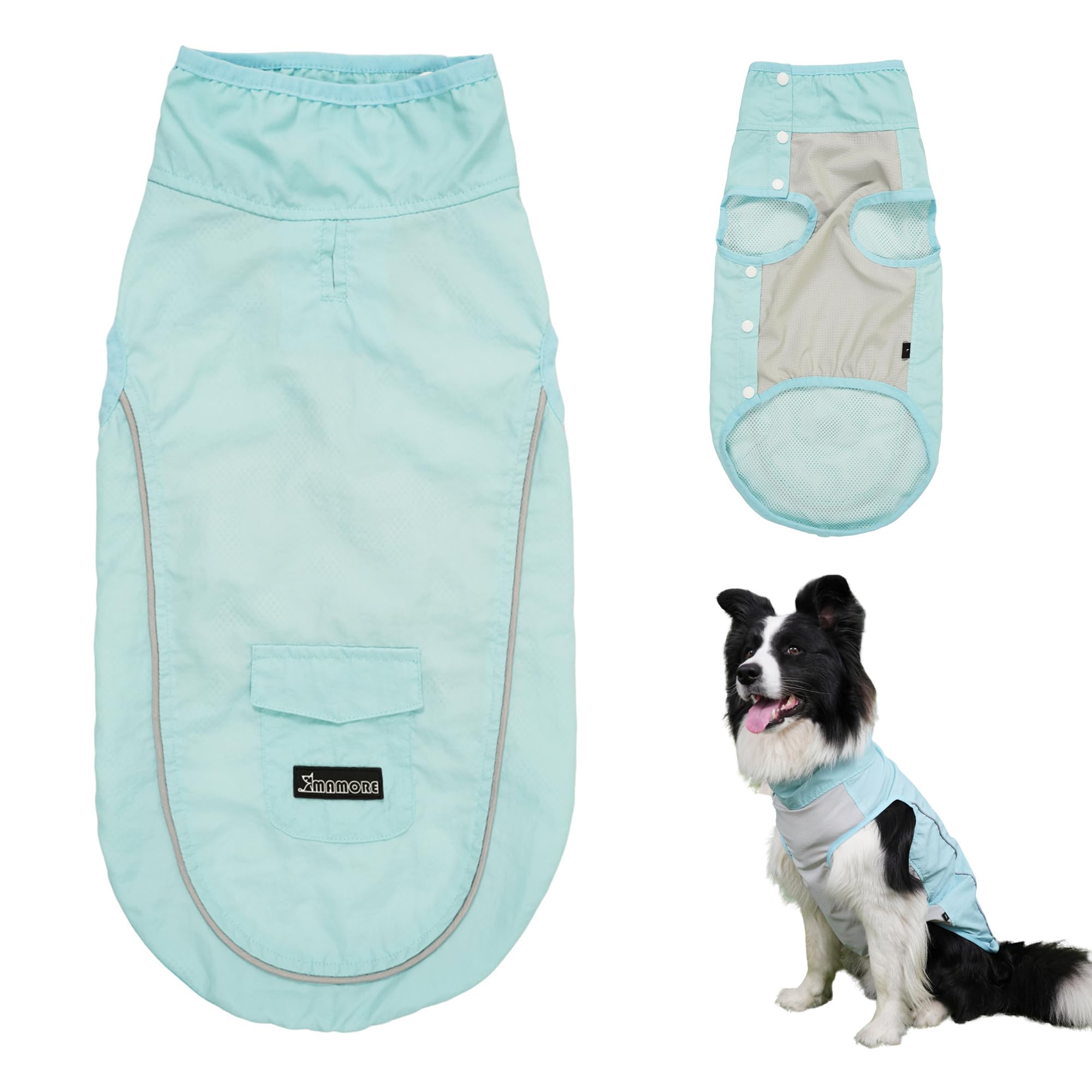MAMORE Dog Sunblock Shirt UPF50+ UV Protection Dog Clothes Summer Breathable Lightweight Water Repellent Sun Coat for Large Medium Dogs Outdoor