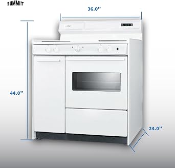 Summit 36 Electric Range, 220V Electric Coil Burners, Large 2.9 cu.ft Oven, ADA Complaint, White- WEM430KW