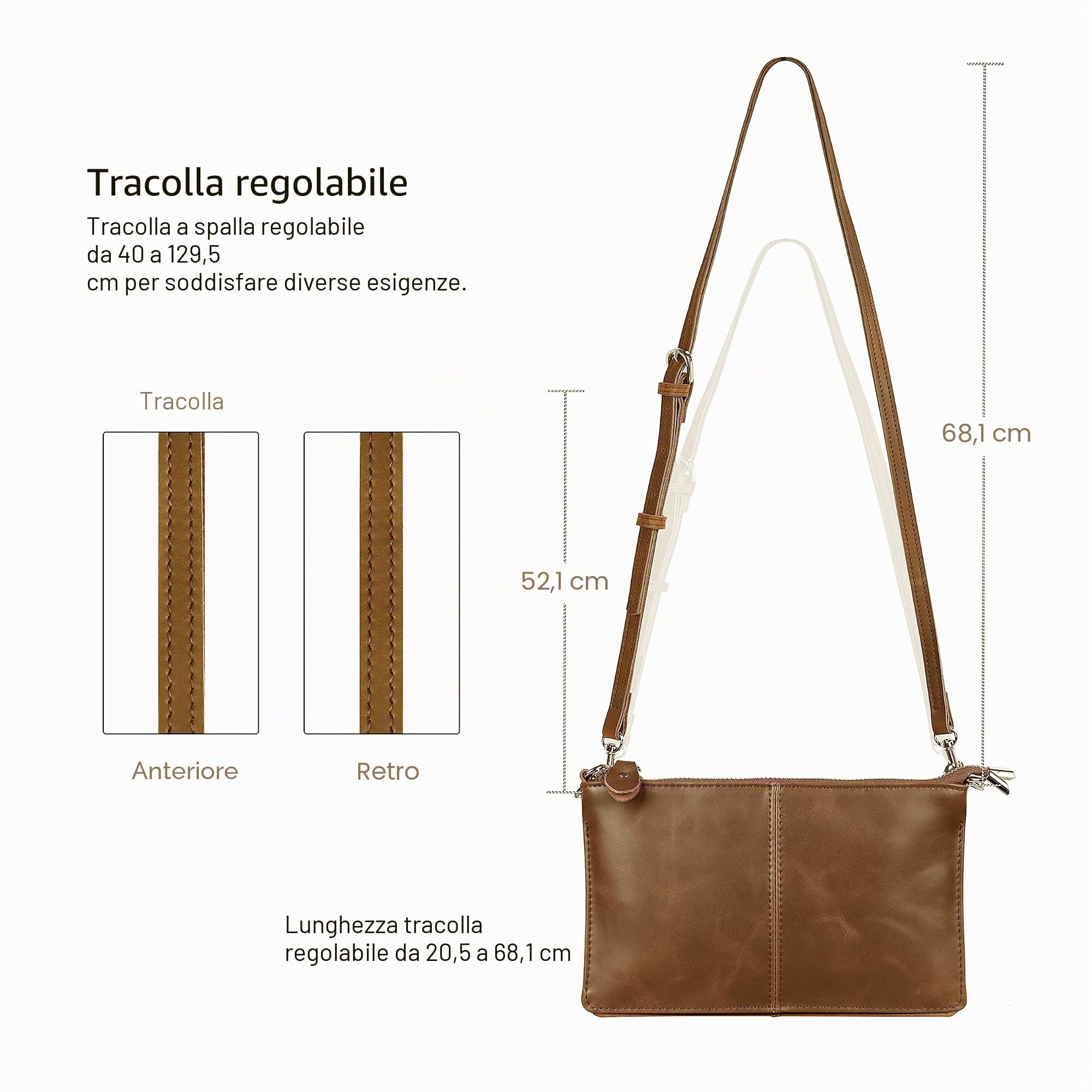 befen 100% leather, Leather Bag Contains Wrist and Crossbody Strap, Suitable for Festivals, Holidays, Big Phones