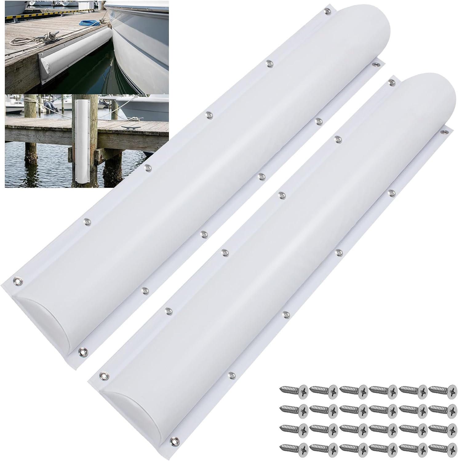 Dock Bumper,Semicircle Dock Bumper Guard with Stainless Steel Screws,Boat Dock Bumper,Dock Bumpers Marine for Docking Edges, Piling, Vertical Poles, Horizontal Decks or Piers(2Size,4Color)