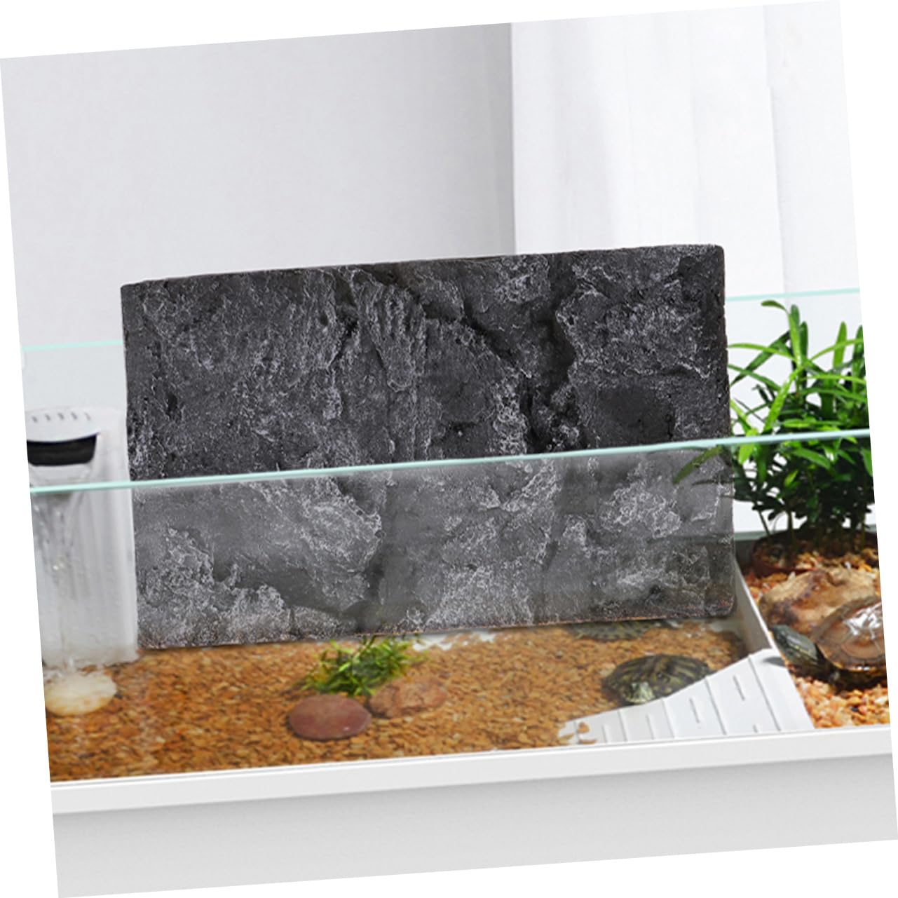 2stücke Stein Hintergrund Für Reptilien Und Aquarien-Terrarium Realistische Felsoptik Für Schildkröten Und Fischbecken Dekoratives Hintergrundpaneel