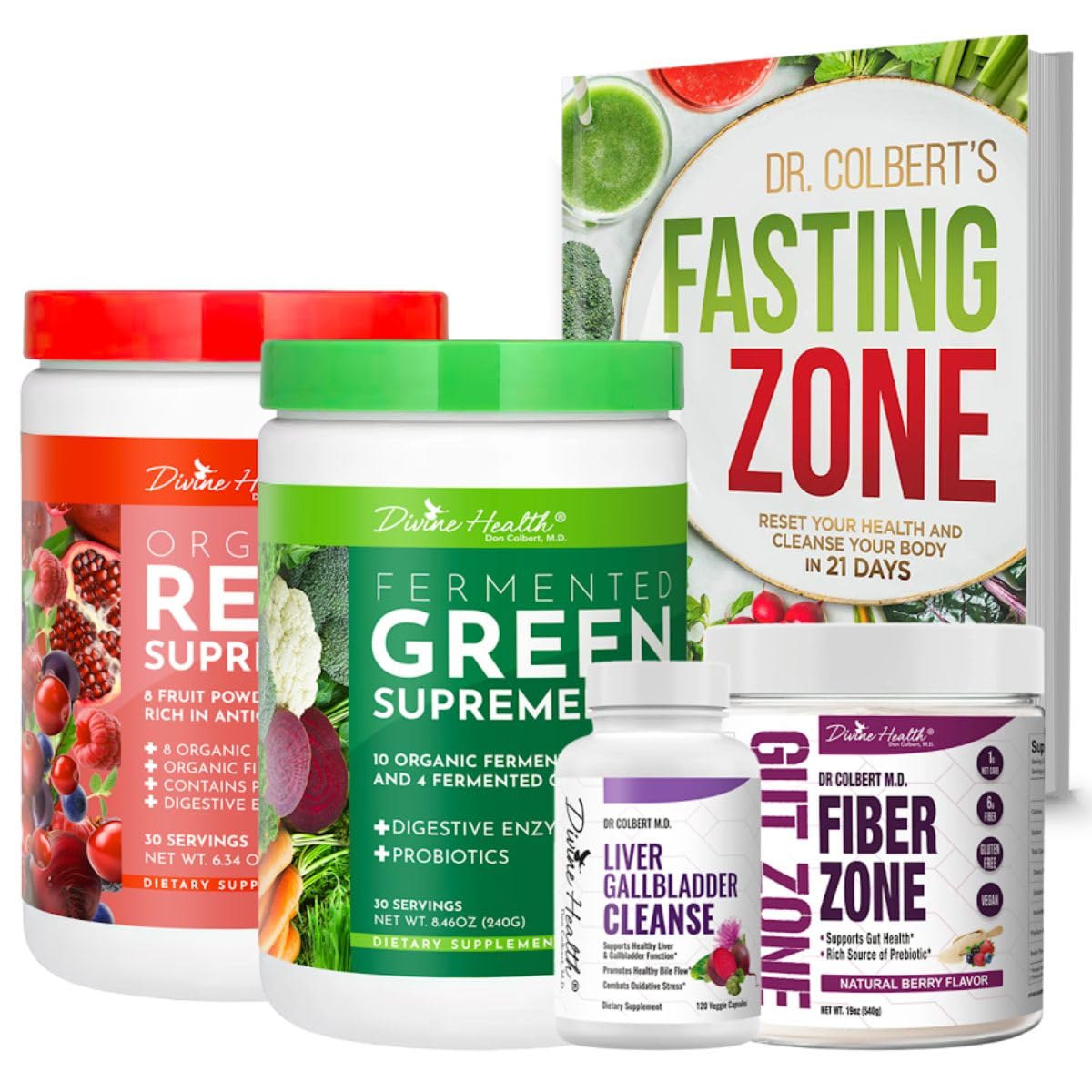 Amazon.com: Divine Health Dr. Colbert MD 21 Day Detox & Fast Starter Kit  Fiber Zone | Nano-Glutathione Spray | Liver Gallbladder Cleanse | Fasting  Zone Book : Health & Household