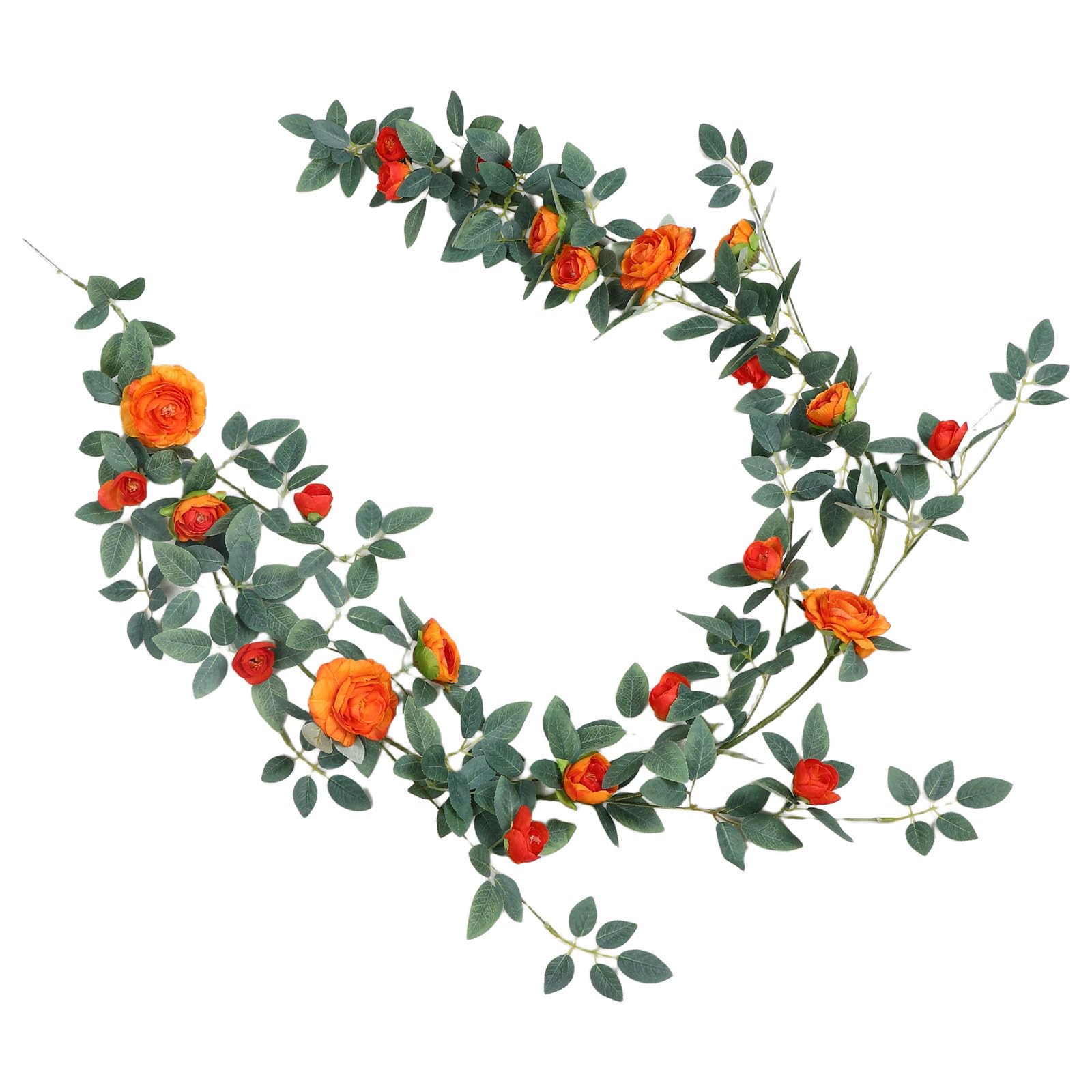 Guirnalda de rosas artificiales GANAZONO naranja de seda y hierro para decoración.