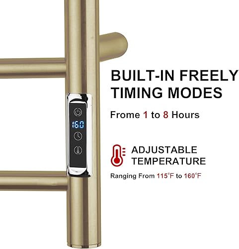 Miniatura 3 de Toalleros térmicos para baño, calentadores eléctricos de toallas para montar en la pared con temporizador y control de temperatura, calentador de