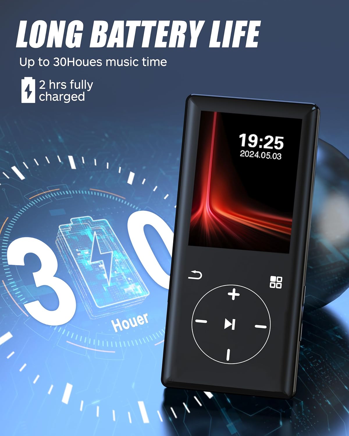 AFU MP3 Player with battery life indicator