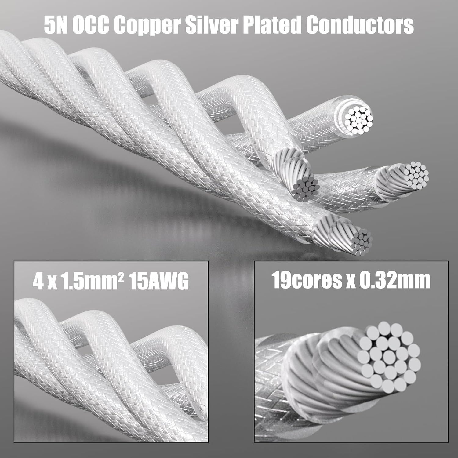 Preffair HiFi RCA Cables OCC Copper Silver Plated RCA Male to Male Interconnecting Wires 24K Gold Plated PIns Plugs PTFE Insulations for CD/DVD Players/Amplifiers/Receivers/Preamps-1m/3.3ft/1pair