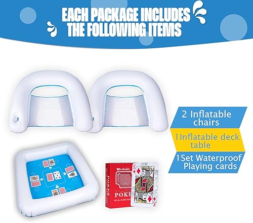 Miniatura 3 de Zone Tech - Juego de estación de juego con cartas impermeables para piscina o playa azulblanco (1 juego de juego)