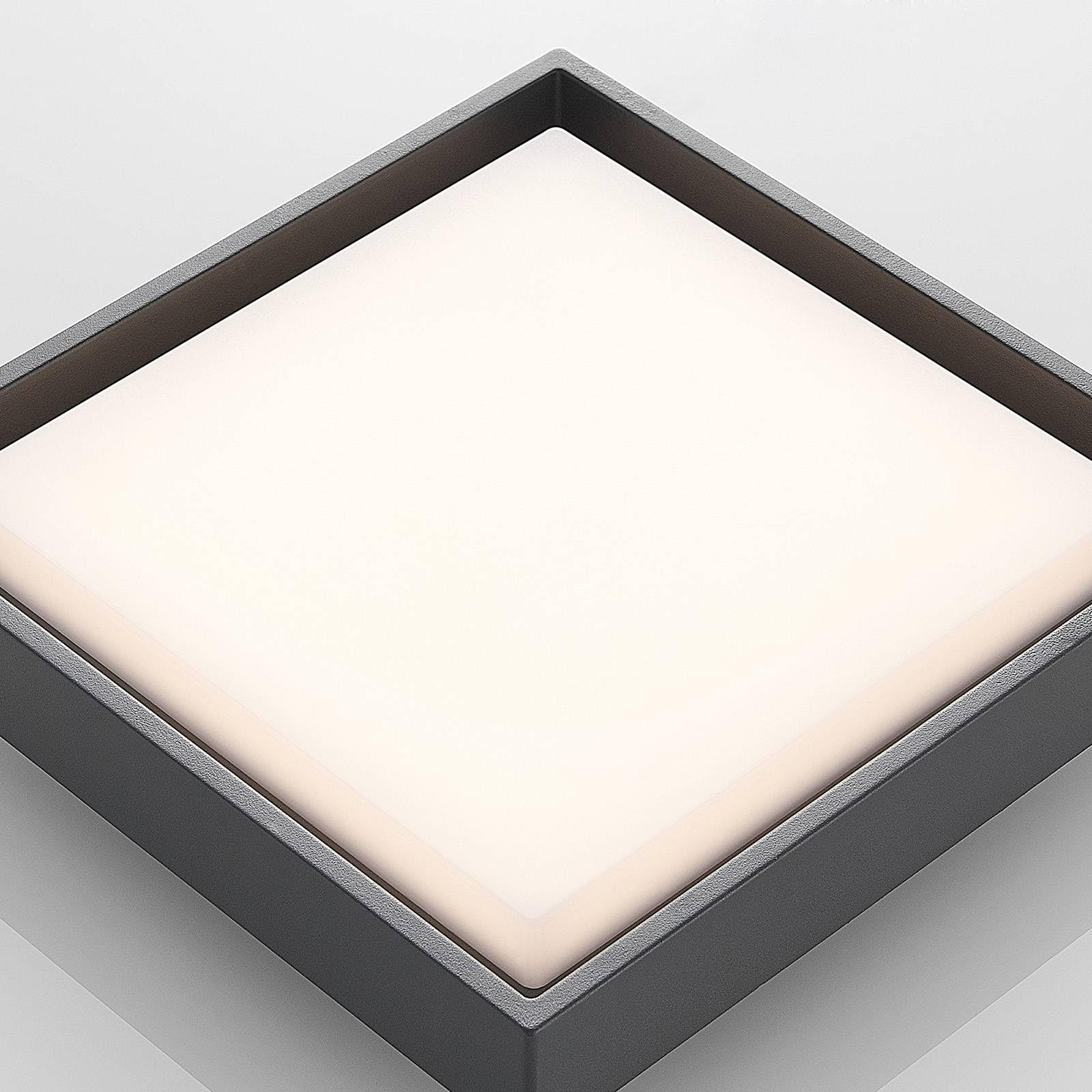 Lucande Plafoniere LED (Moderno) colore Grigio, in Alluminio lampadina inclusa lampada da esterni per giardino terrazzo balcone e casa plafoniera