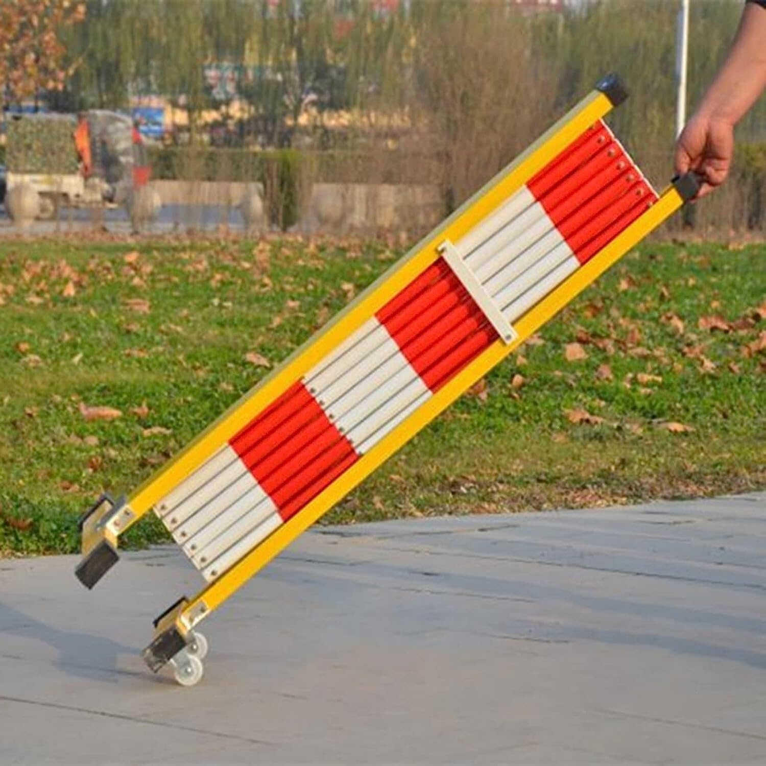 Teles - Valla de tráfico con ruedas, 1,2 x 2 m, portátil, control de multitudes para entradas, parques infantiles, parques, eventos, valla segura roja para hoteles y pasillos