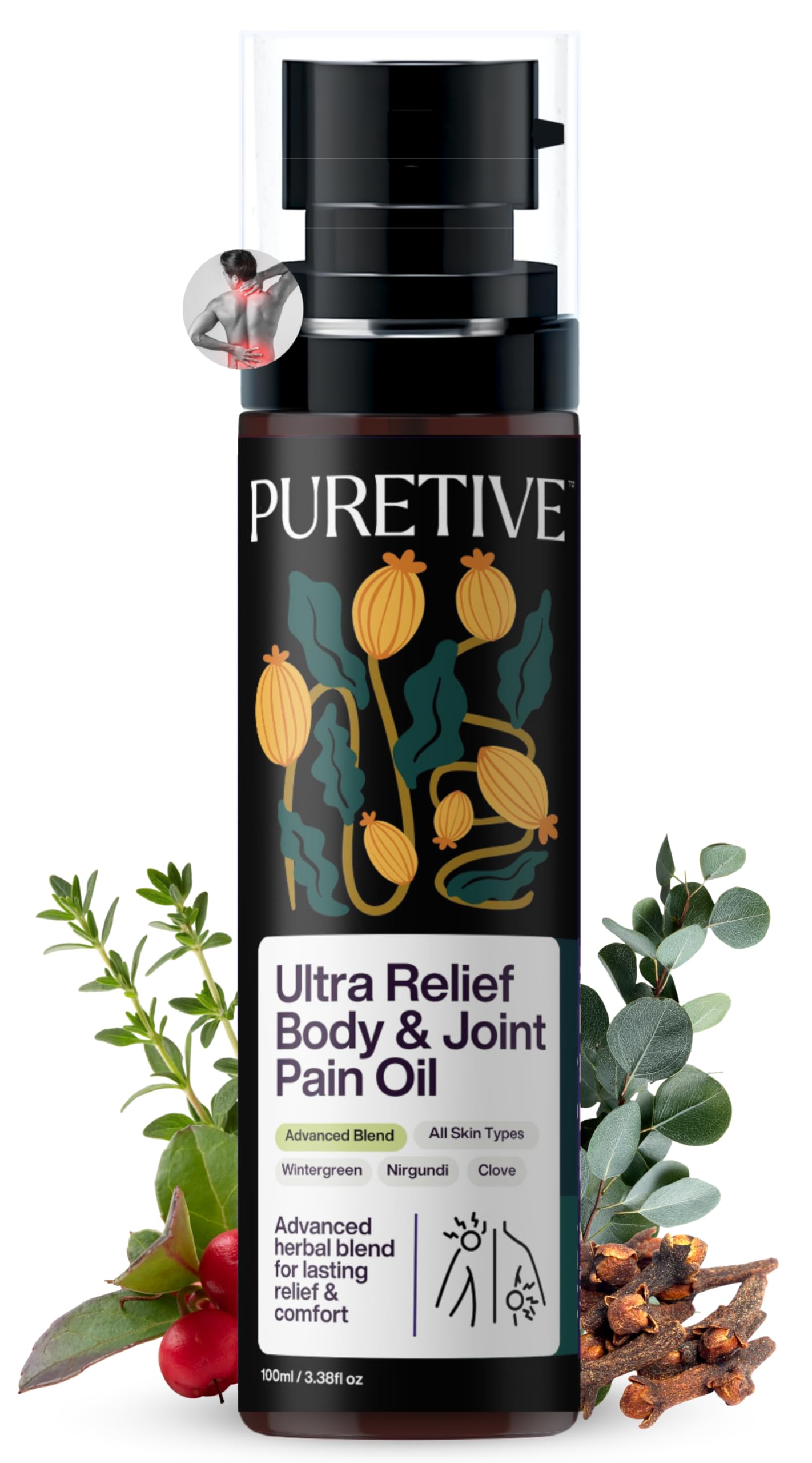 Ultra Relief Ortho Oil for Joint Pain, Sciatica & Frozen Shoulder β Natural Heating Massage Oil for Winter | Eases Back, Neck & Muscle Stiffness | Fast-Absorbing & Non-Sticky | 100 ml