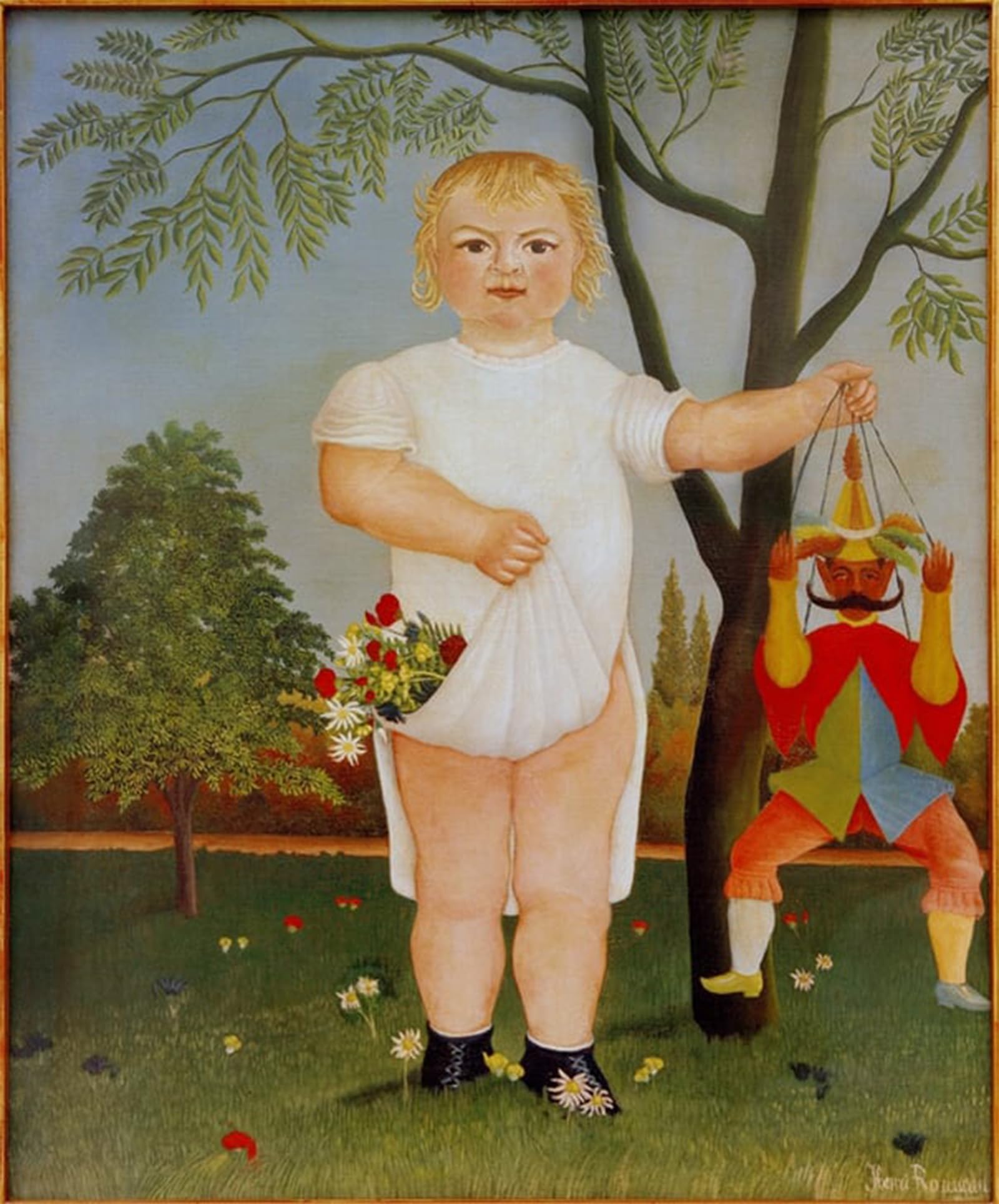 ARTXLXXBN Famous Painting Canvas Artwork Graffiti Print to Celebrate the Baby Henri Rousseau Portrait Canvas Image for Home Decor 60x90cm