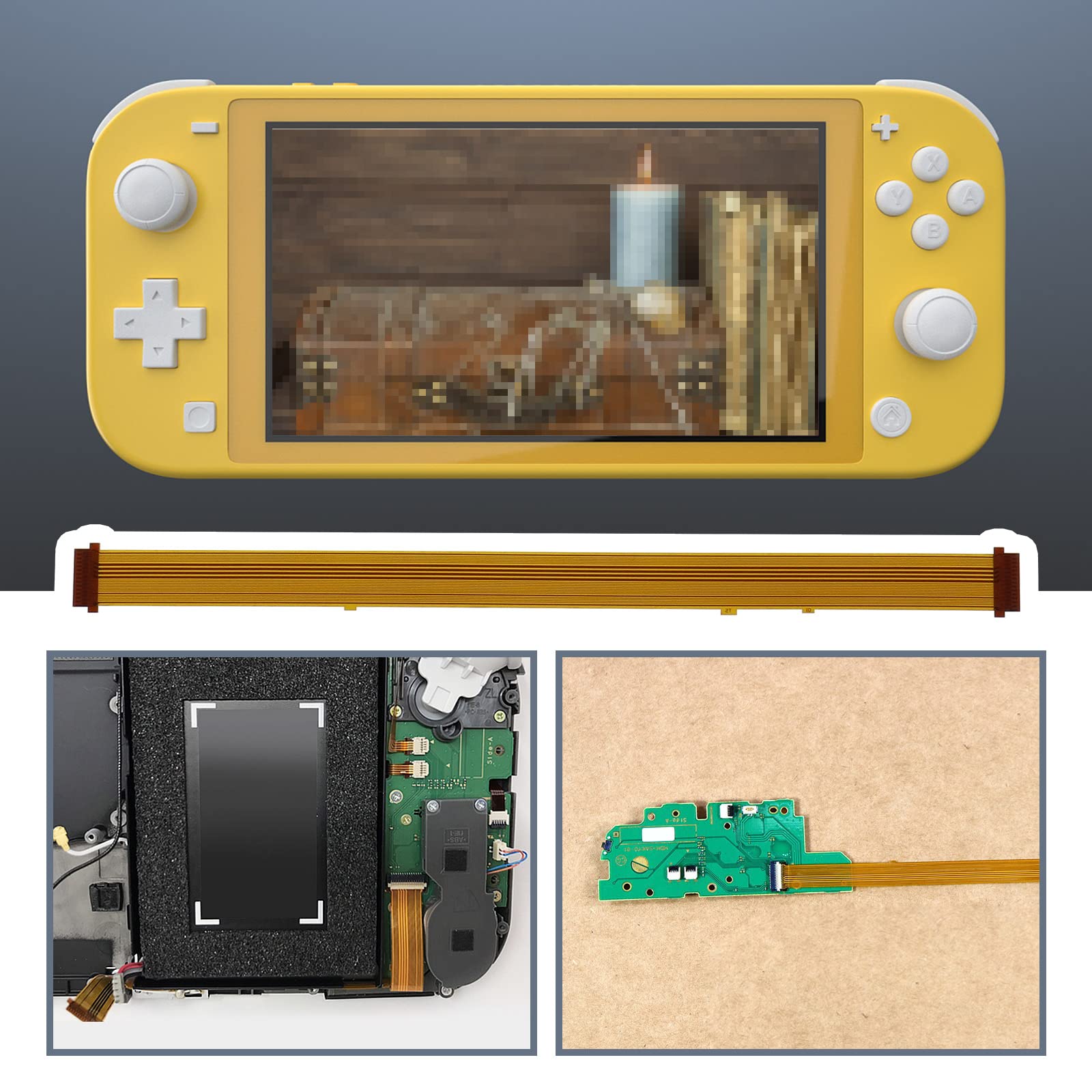 2 cables flexibles de botón izquierdo compatibles con controlador Switch Lite, conector de alimentación de placa base, cable de cinta, piezas de repuesto internas