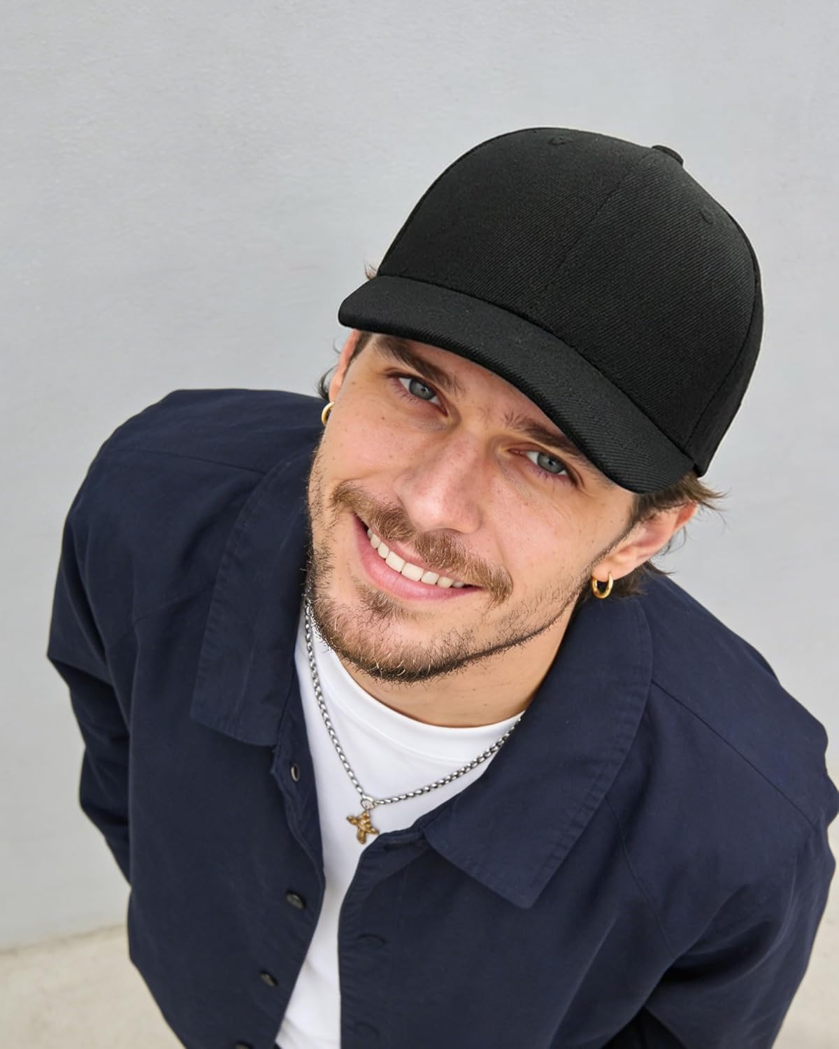 CLAPE Short Brim Baseball Cap, Fashion Cotton Anti Sweat Sunscreen Trucker Hats Short Bill Hats for Men - Image 5