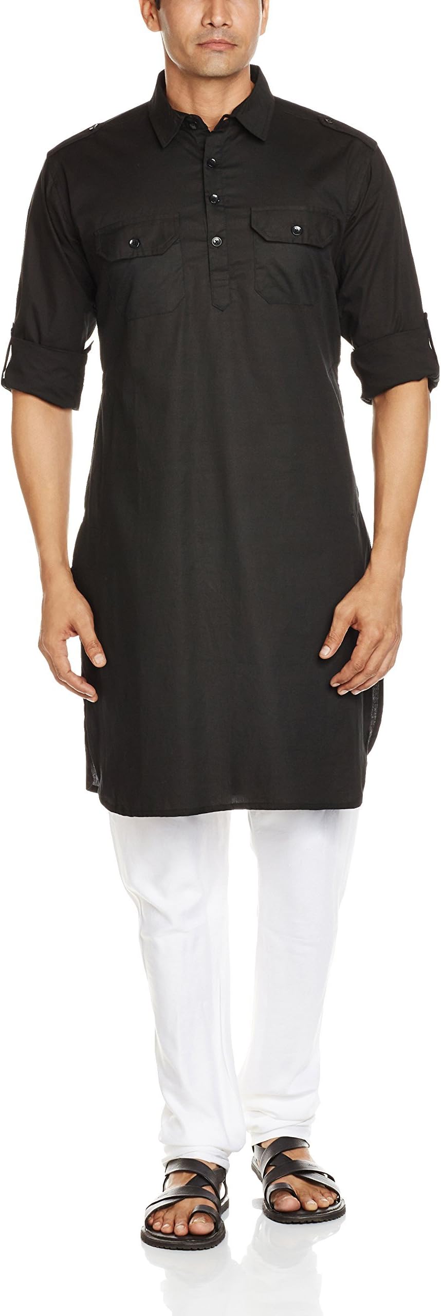 Royal Men's Long Cotton Kurta Medium White