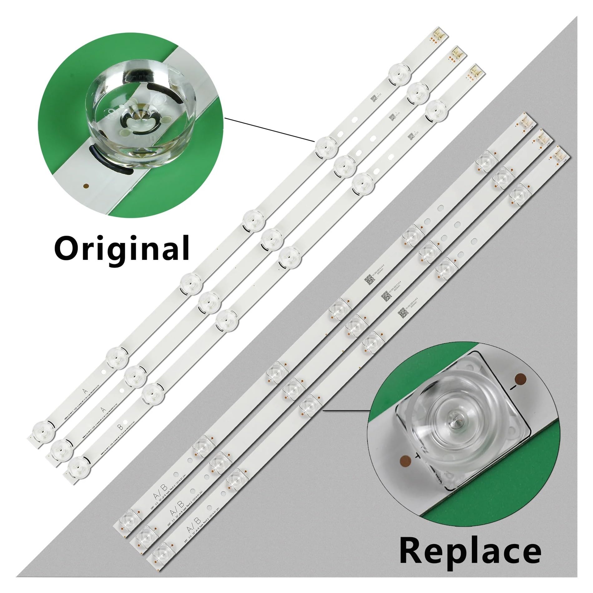 eufeifeiegds 5/10/20/60kits Hintergrundbeleuchtung Array LED Streifen Bar for 6916L-1980A 1981A 1703A 1704A 6920L-0419D 0418D 2100A 2101A 32LB 32LW 32LY(Original 60kits 32LB)