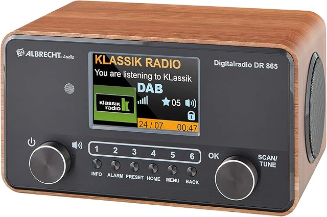 Albrecht Dr 865 Radio dla Seniorów, Czarny/Brązowy, 34 x 14 x 14 cm