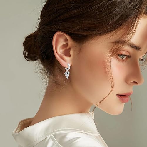 Miniatura 7 de A Earrings For Women 1 Shaped Earrings Dangle Heart Hoop Earrings Heart Huggie Earrings Valentines Earrings For Women Valentines Gifts For Her